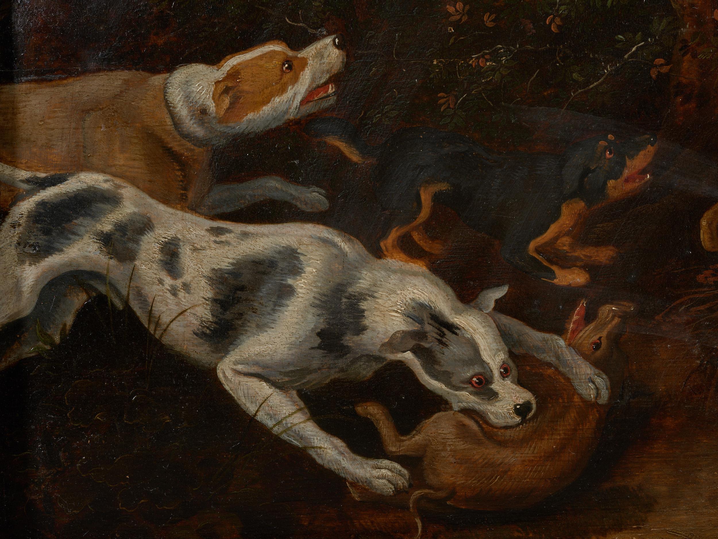 17e siècle, style baroque, scène de chasse, chasse à la chasse à la chasse au sanglier dans le style de Frans Snijders - Baroque Painting par Jan van Kessel 
