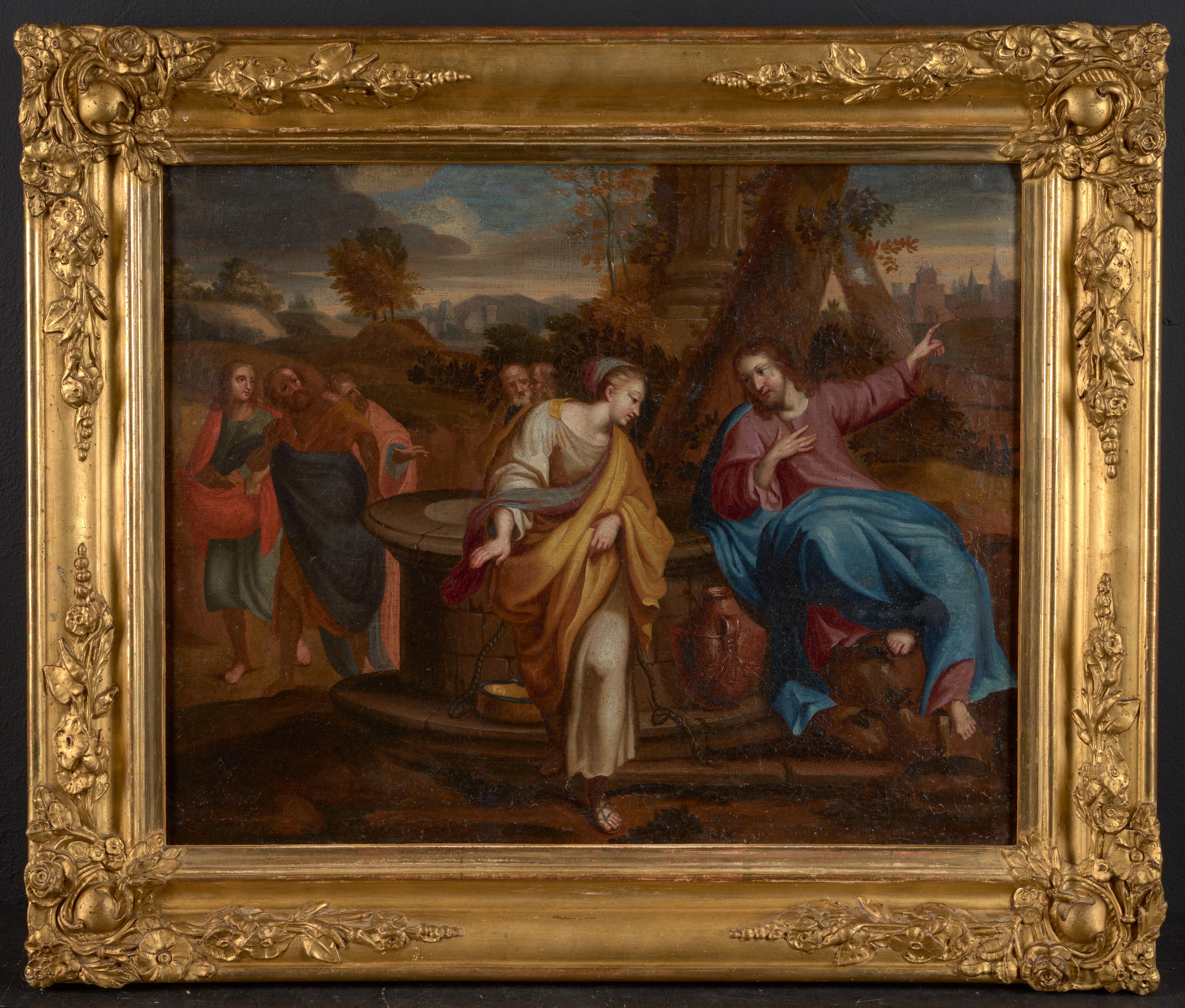 17th C, Baroque, Biblical, Jesus and the Samaritan Woman by the Well - Art by Unknown