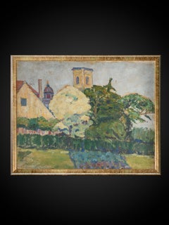 Peinture de paysage de Gustave Fontaine (1877-1952), Belgique.