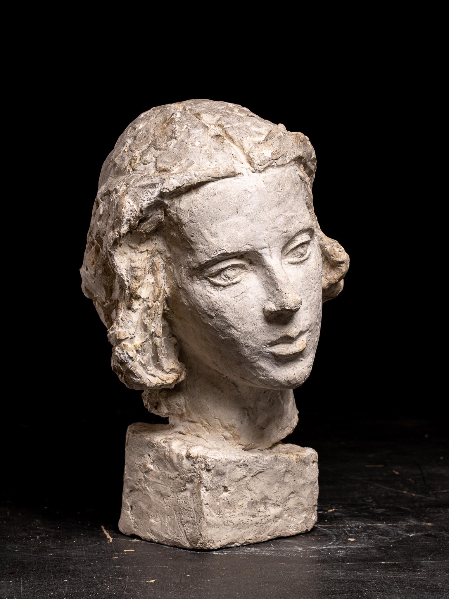 Gustave Fontaine (1877-1952), Selection of 3 Sculptures plaster model Heads For Sale 6