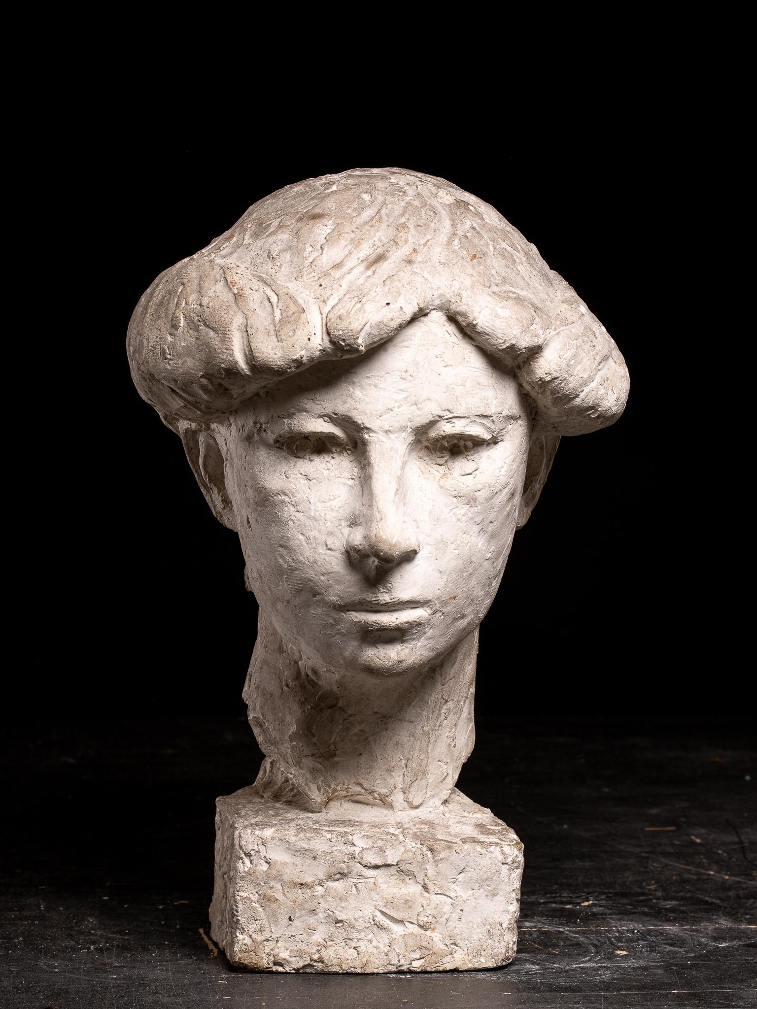 Gustave Fontaine (1877-1952), Selection of 3 Sculptures plaster model Heads For Sale 7