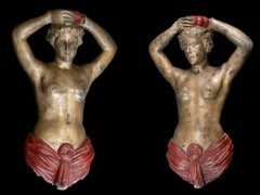 Used Pair of 19th C Carousel Decorative Female Torsos attributed to Charles I.D. Luff