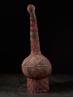 Decoratif Ceremonial Beaded Palm Wine Vessel, Cameroon Grasslands