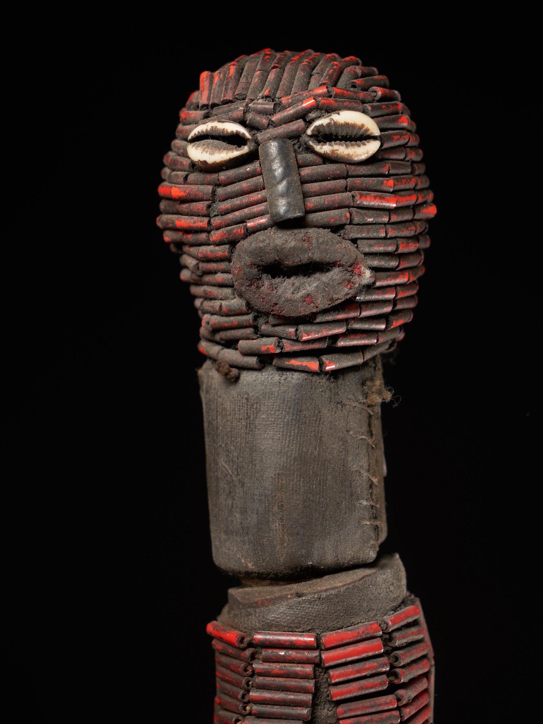 Decoratif Ceremonial Beaded Palm Wine Vessel, Cameroon Grasslands - Tribal Art by Unknown