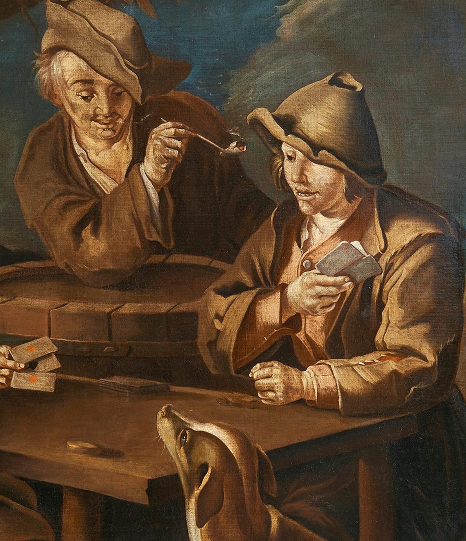 18th Century Cipper Todeschini Card Players CardShaperper Oil on Canvas Yellow 7