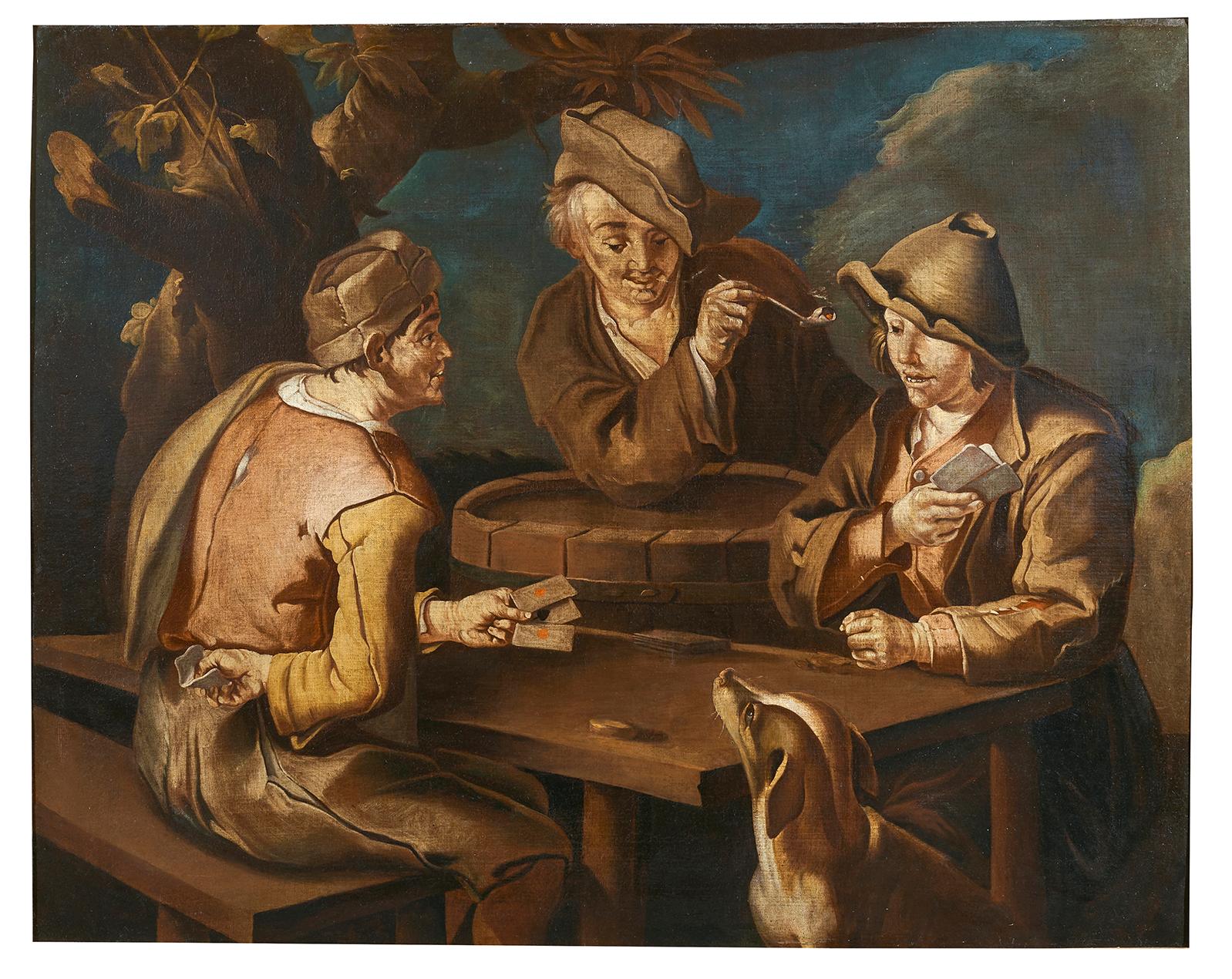 18th Century Cipper Todeschini Card Players CardShaperper Oil on Canvas Yellow 8