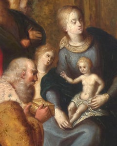 Adoration of the Magi - Oil on marble with gilt decorations - Flemish old master