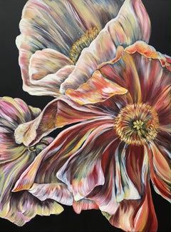 Orange petal and white, 80x60cm