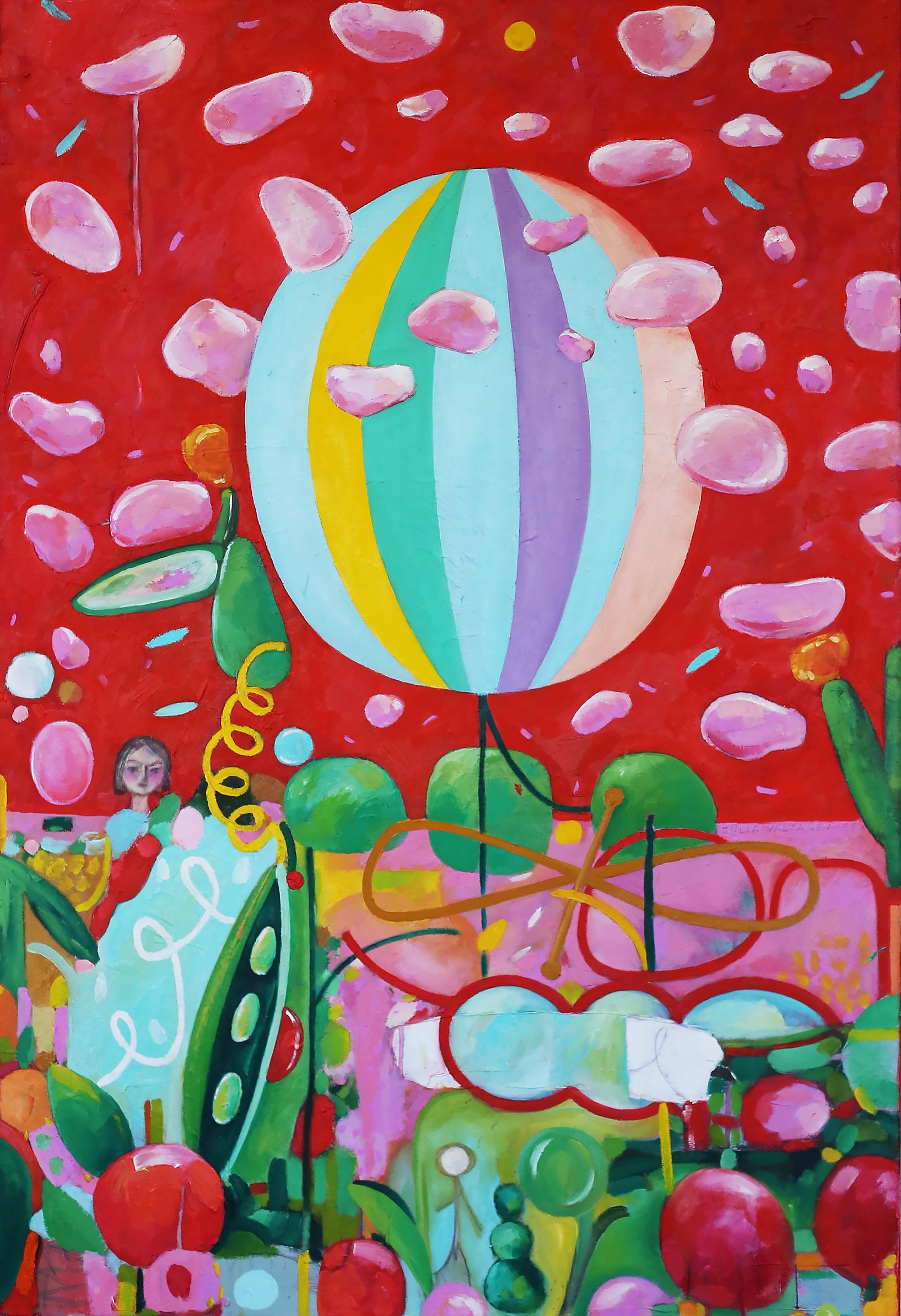 Julia Valtanen Abstract Painting - Balloon, 80x120cm