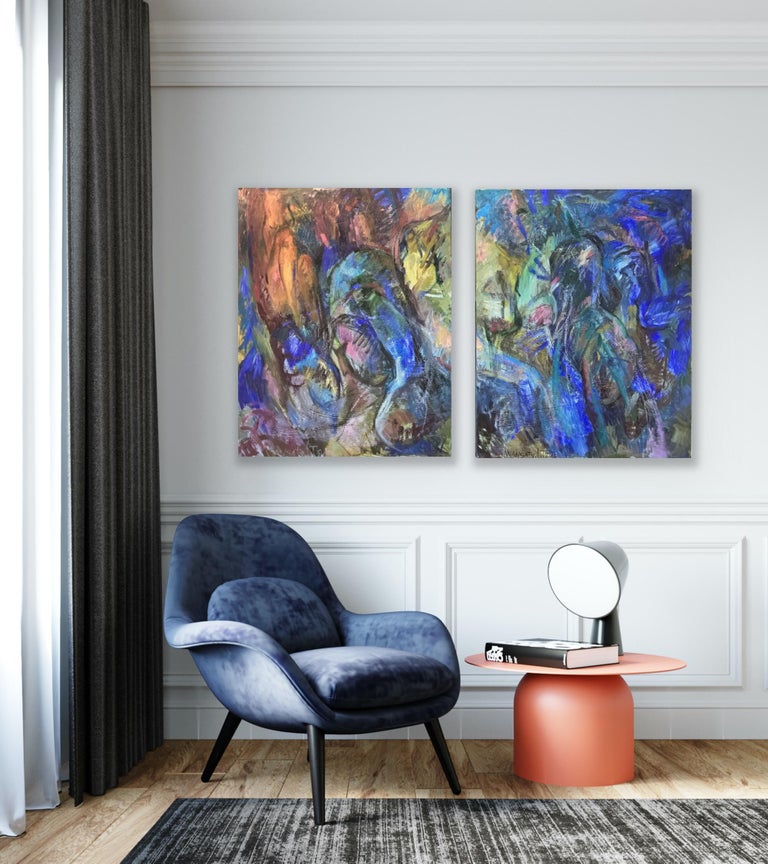 Tatiana Levchenko - Diptych “Interaction”, 100x160cm For Sale at 1stDibs