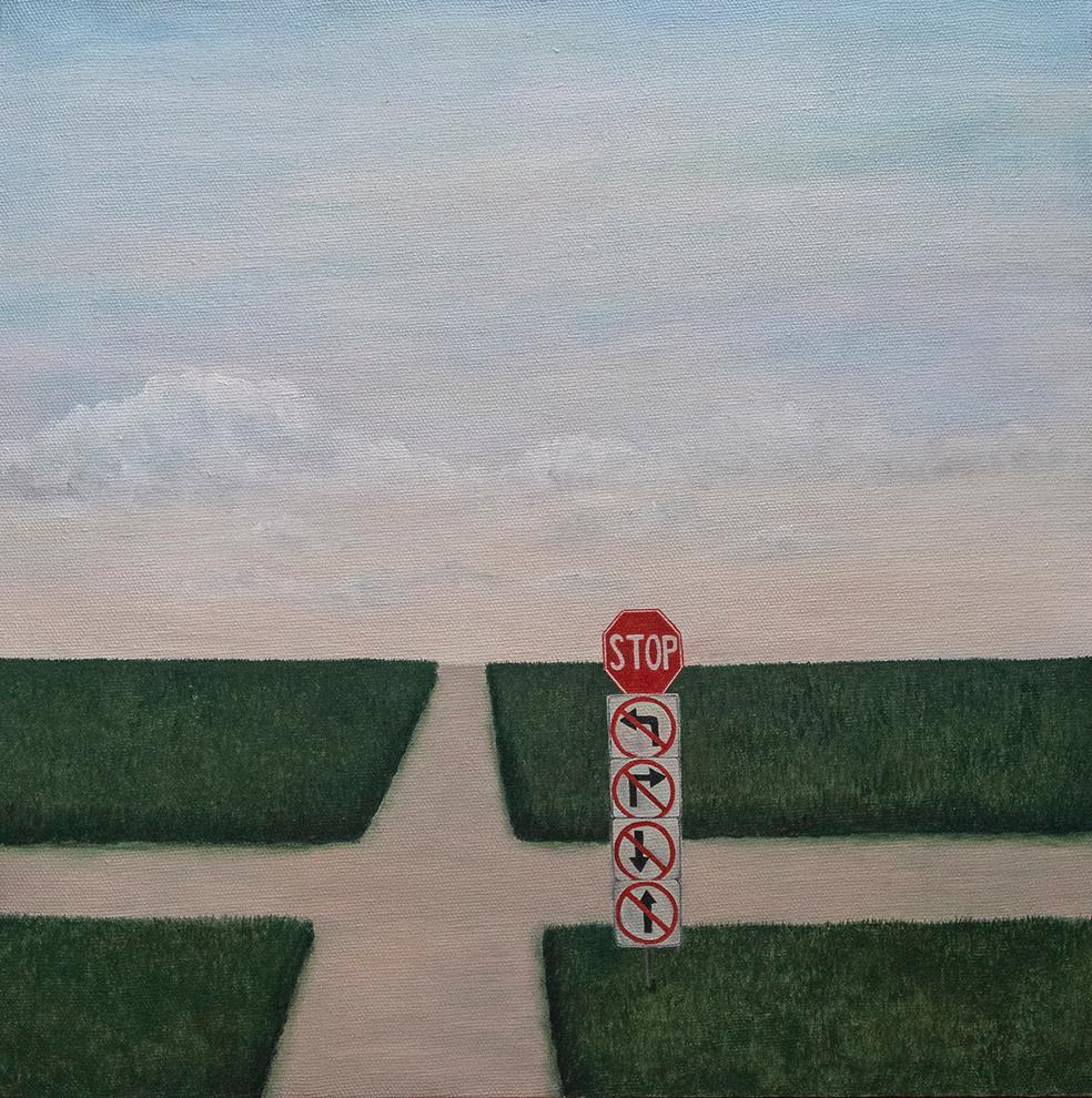 At the crossroads, 50x50cm - Art by Lana Bergh