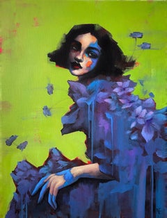 Delphinium Dreams, 80x60cm