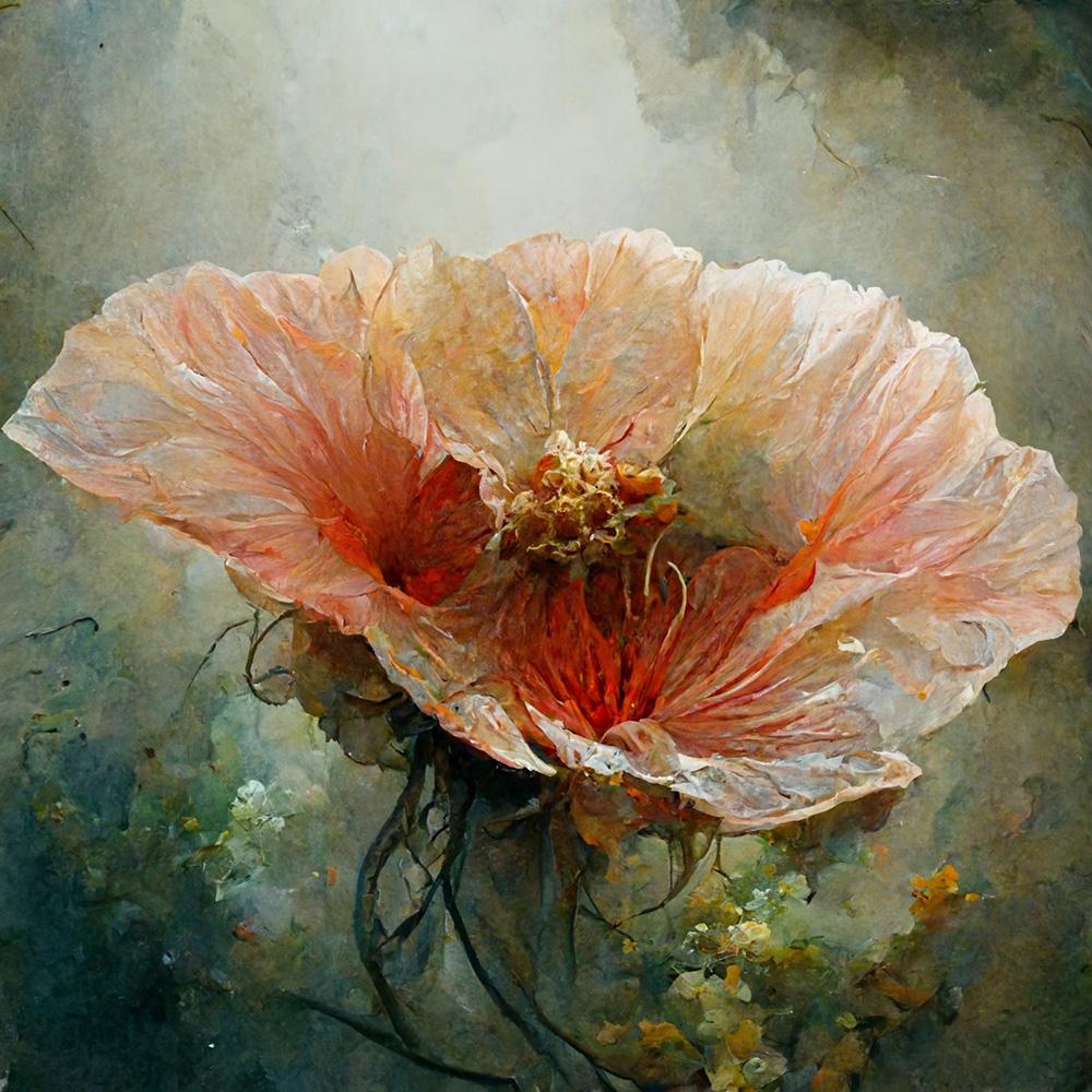 Poppy, 100x100cm, print on canvas