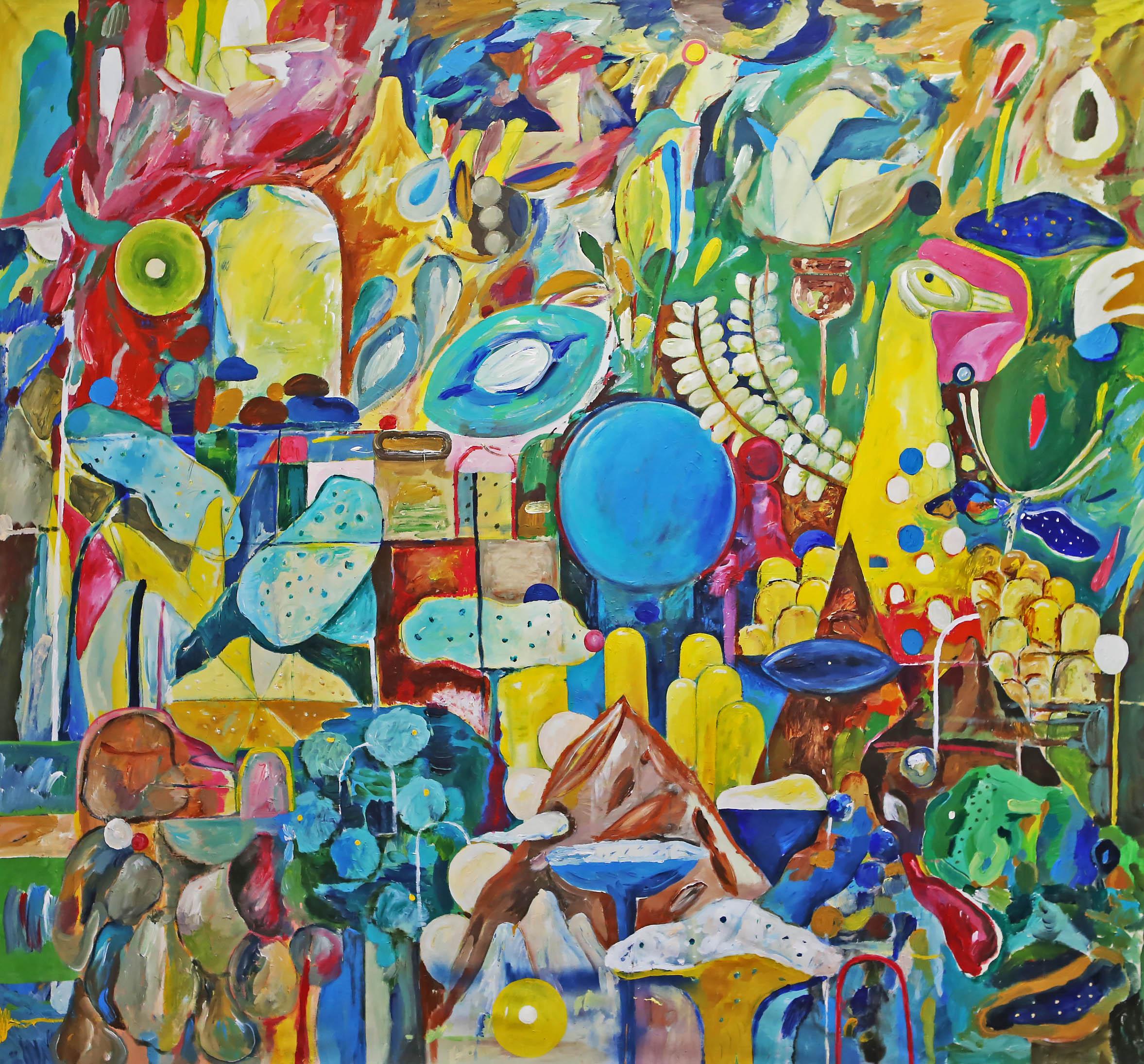 Julia Valtanen Abstract Painting - «Lethe», 198 х 211 cm