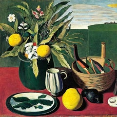 Still life with lemon, 70x70cm, print on canvas