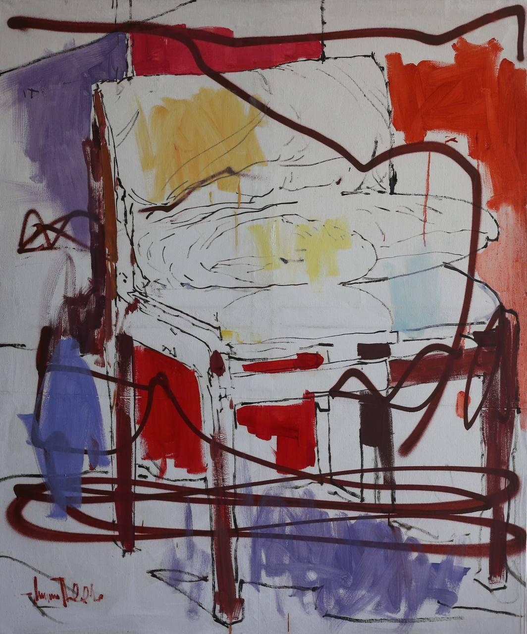Nikita Pavlov Abstract Painting - Chair, 120x100cm