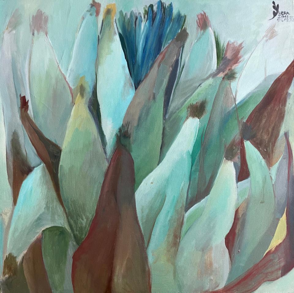 We are plants, 70x70cm - Painting by Lera Zimyatova