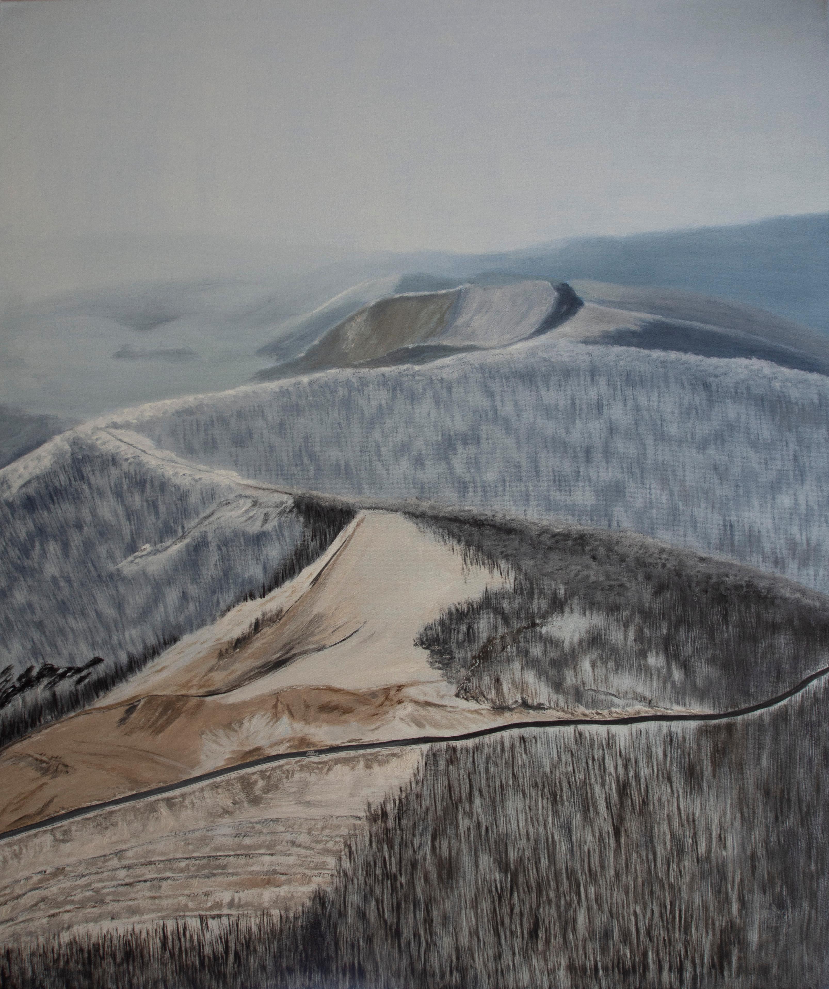 Lana Bergh Landscape Painting – Sieben Winde, 120x100cm