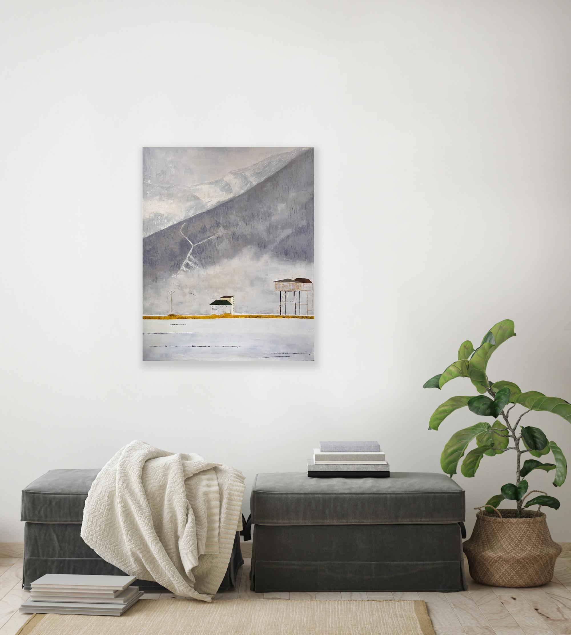 Winter landscape, 100x80cm For Sale 2