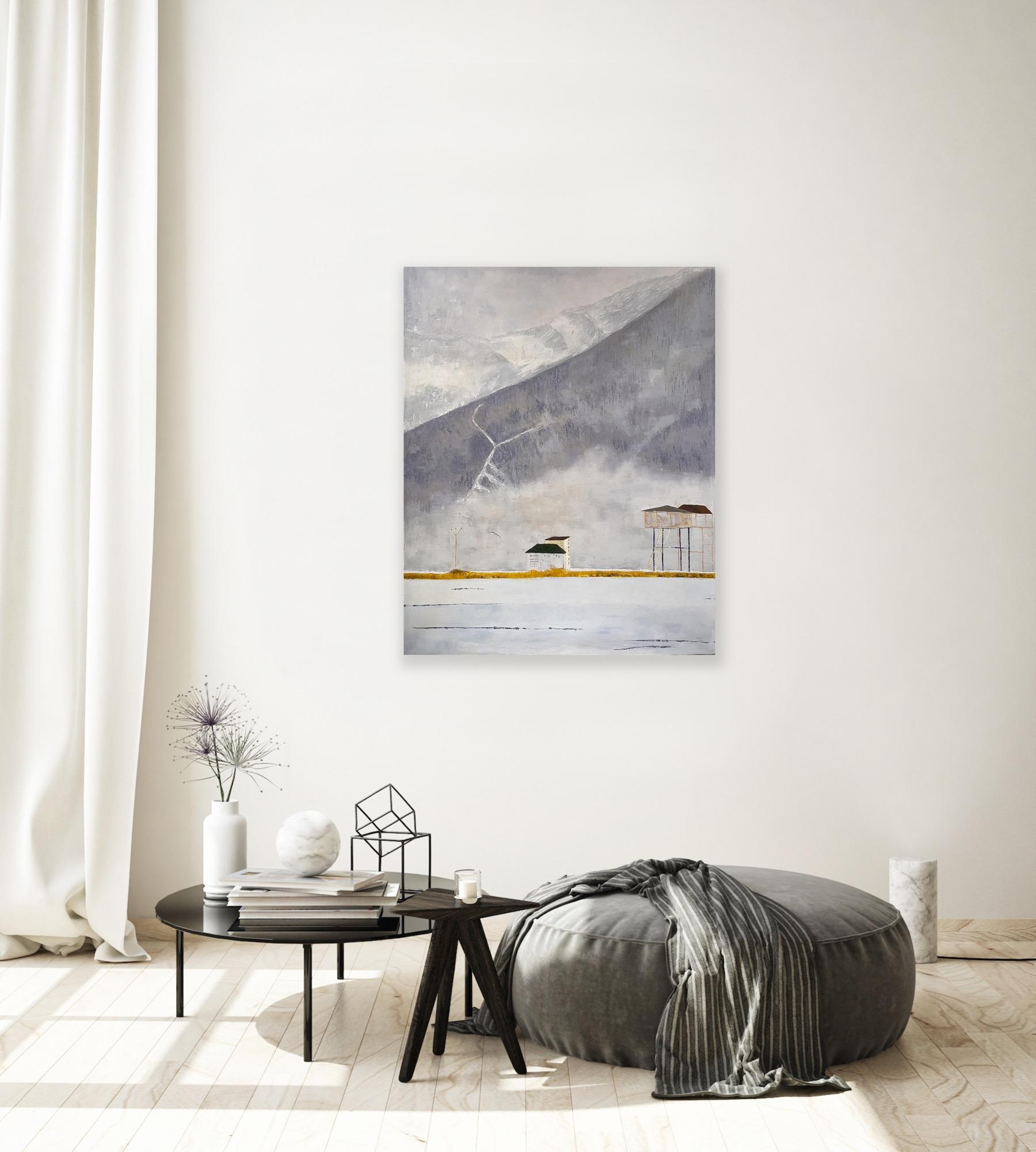 Winter landscape, 100x80cm For Sale 3