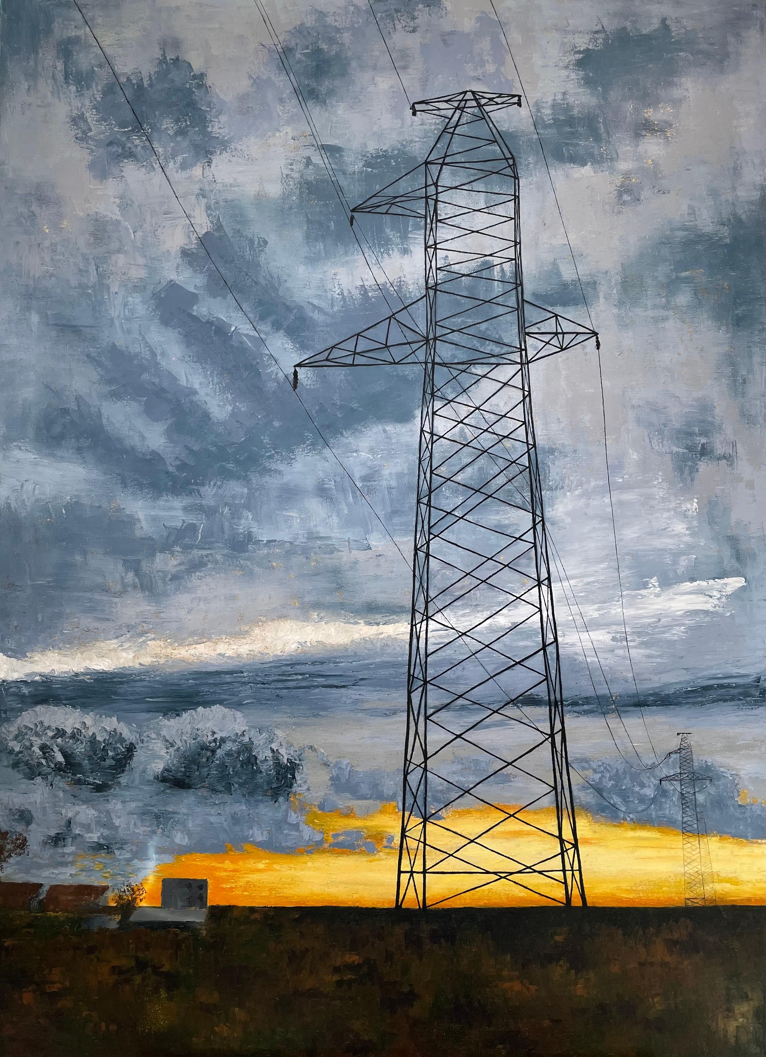 Lana Bergh Landscape Painting - Sunset 110x80cm