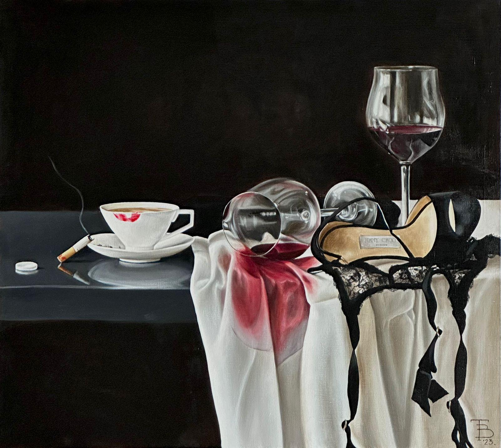 Morning coffee, 90 x 100 cm - Art by Tatyana Vafina