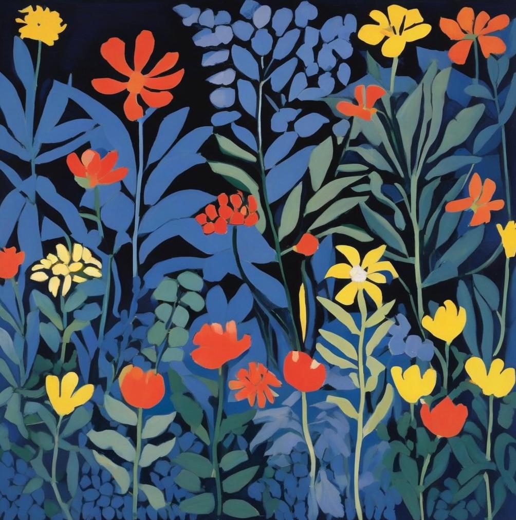 Nina Tsoriti Still-Life Print - Garden , 70x70cm, print on canvas