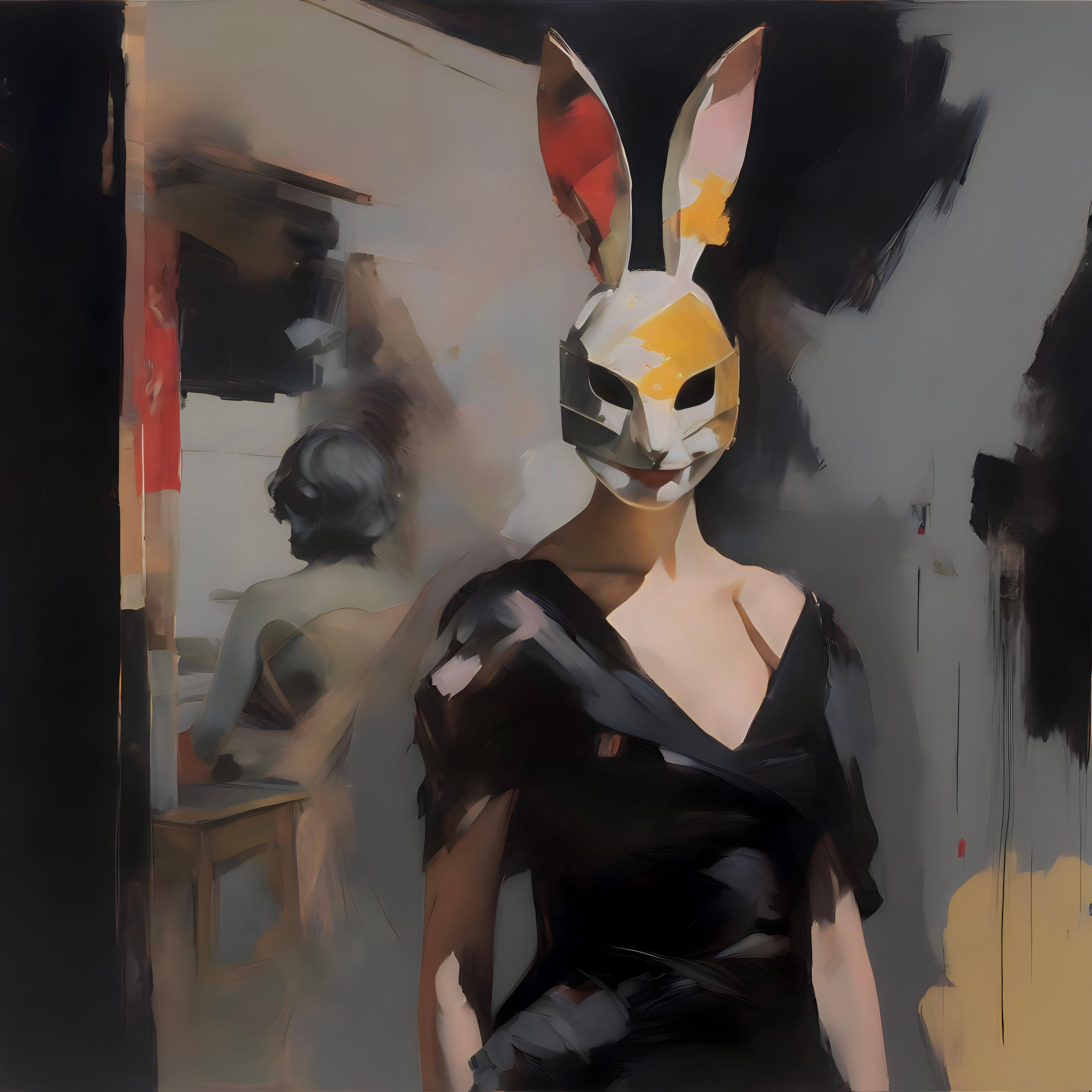 What mask are you wearing? 80x80cm, print on canvas - Art by Peter Simakov