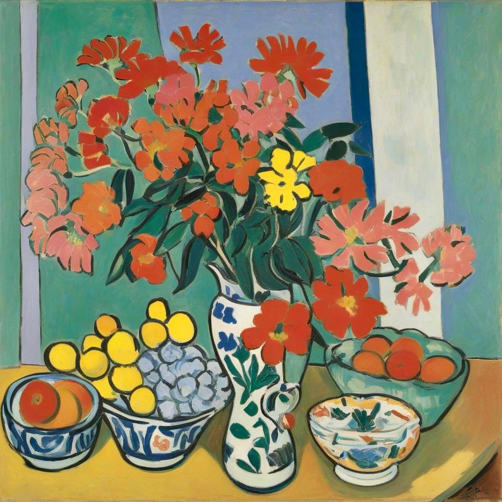 Nina Tsoriti Still-Life Print - Still life , 70x70cm, print on canvas