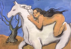 Weißes Pferd, 60x80 cm, weiß