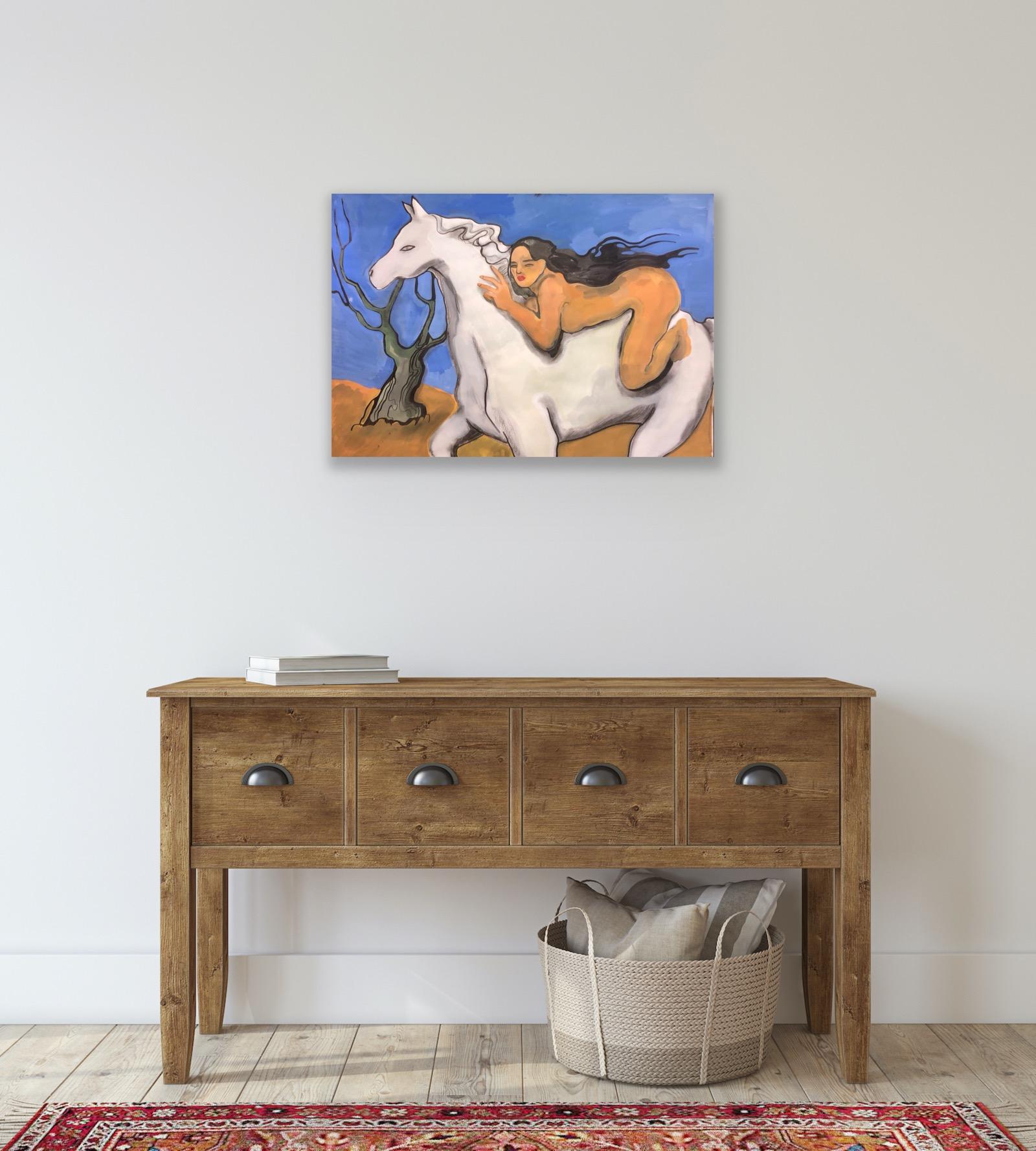 White horse, 60x80cm For Sale 7