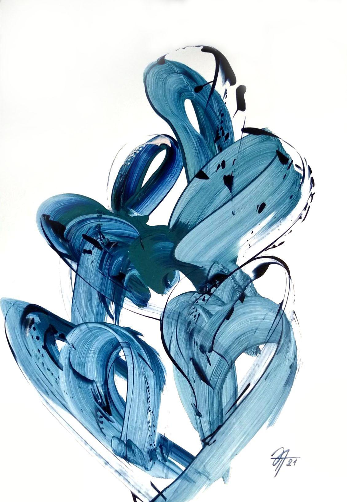 Tatiana Nega Abstract Drawing - Shells , 2021, 50x35 cm