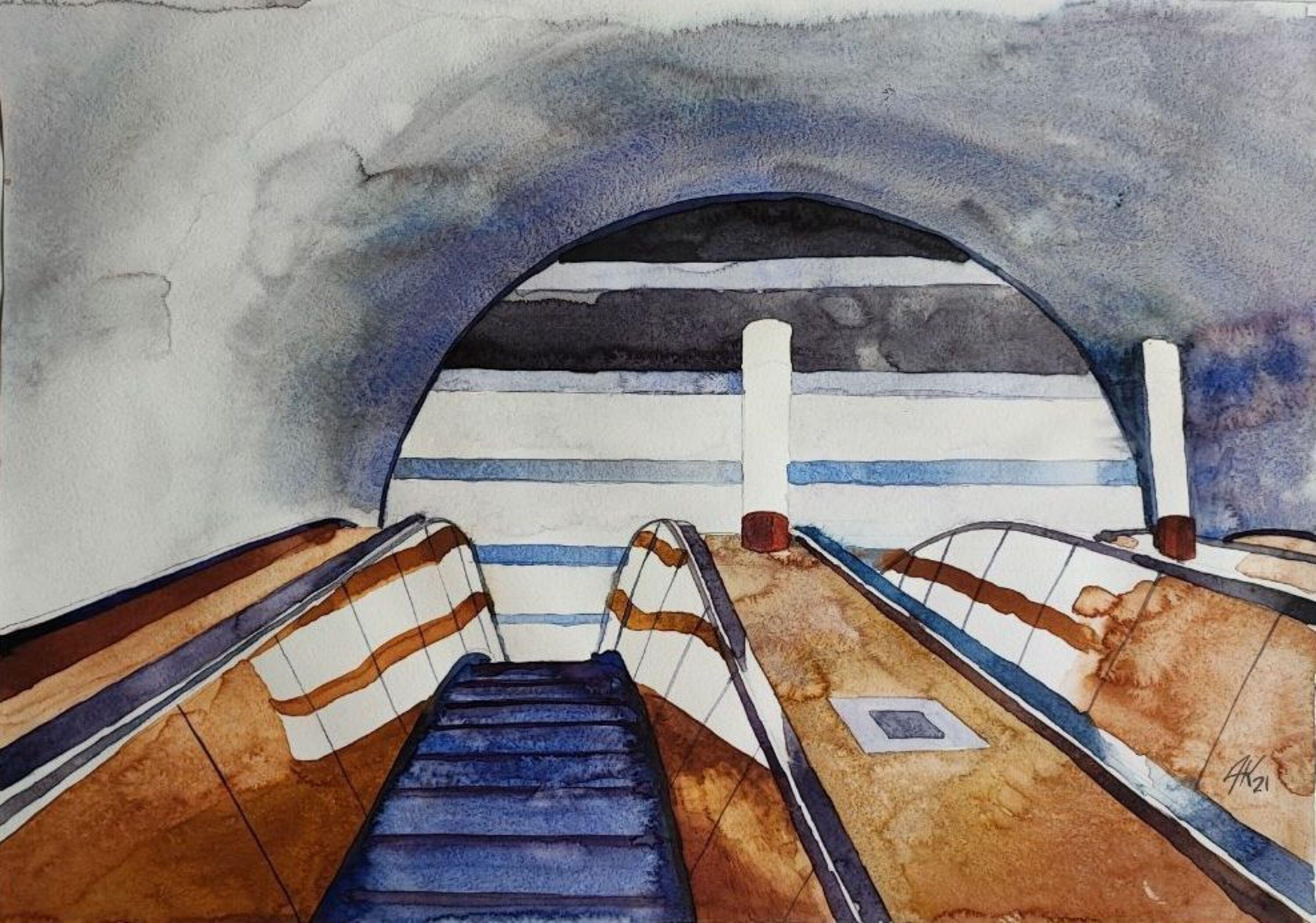 From Metro, 60x40cm, watercolor, paper