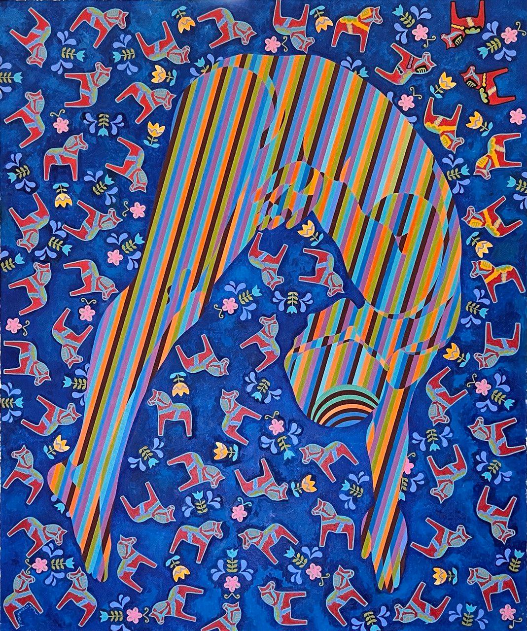 Flying horses, 130x100cm, Oil, Canvas - Art by Tanya Brodskaya