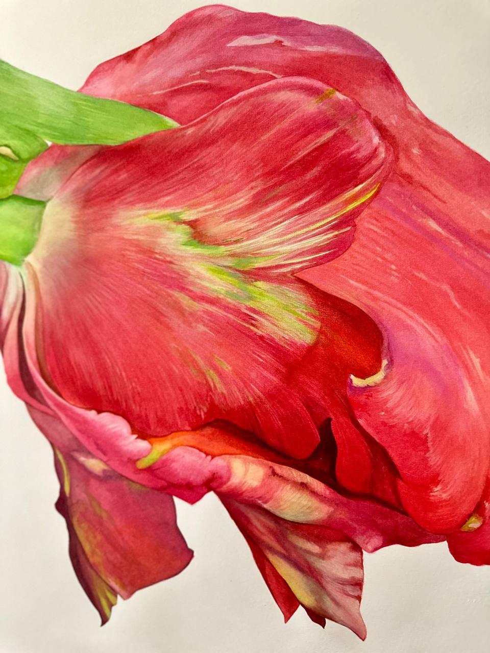 Flower, pencil, watercolor, paper, 140x100cm For Sale 1