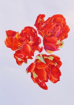 Fleur, crayon, aquarelle, papier, 100 x 70 cm