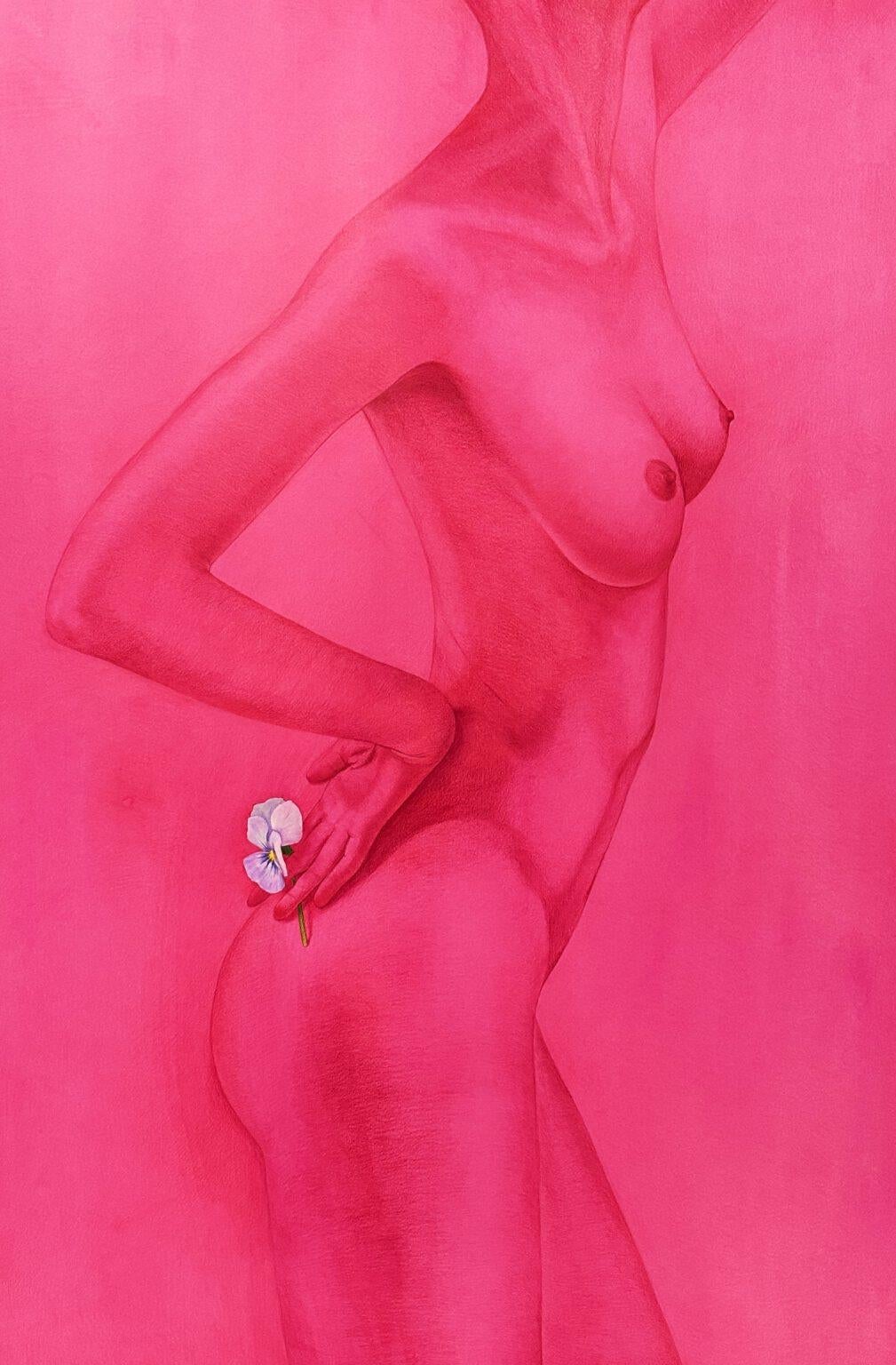 positive sexual objectification, pencil, watercolor, paper, 90х60cm - Painting by Elena Brauschenberg