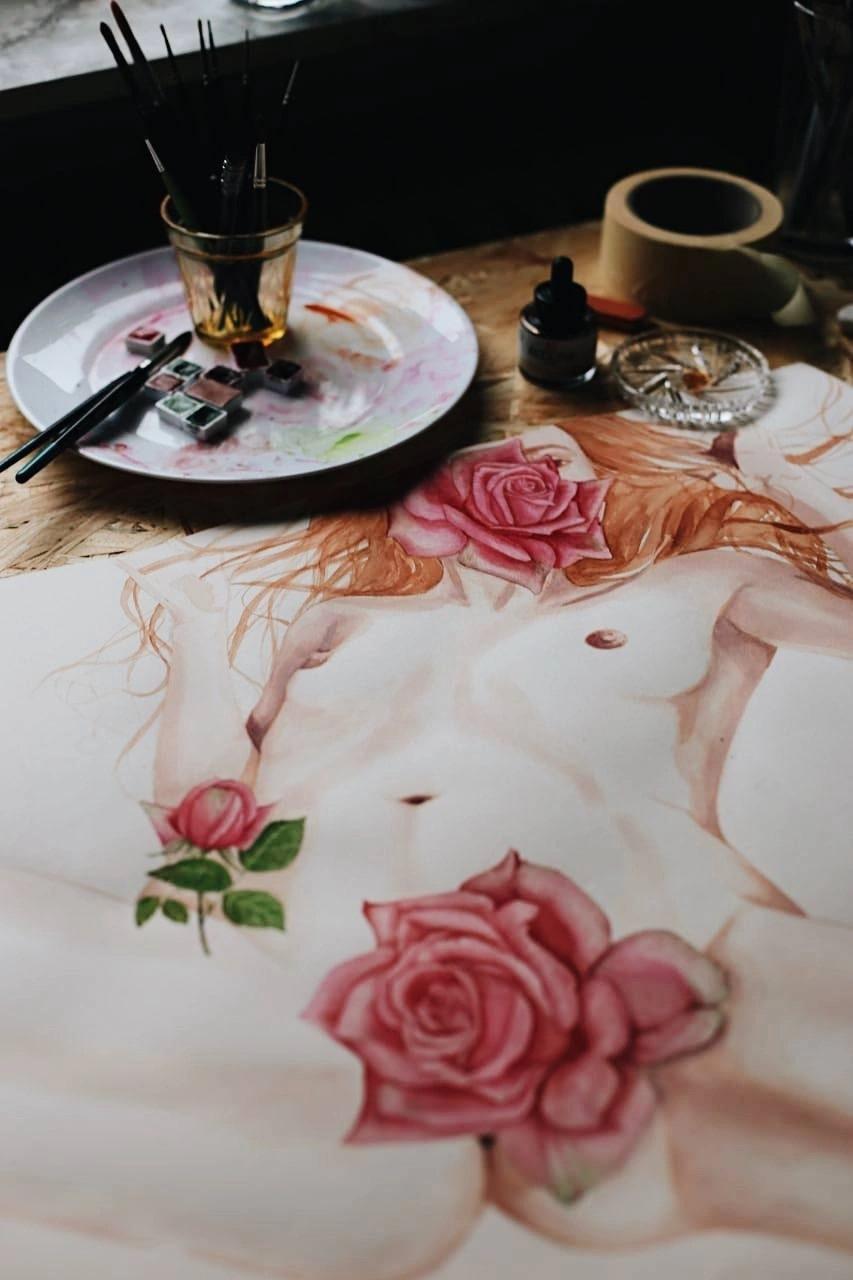 positive sexual objectification, watercolor, 76x56cm

Elena Braushenberg
Hyperrealistic and Botanical Art.
Elena is living in Germany.