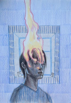 Used “on fire”. Colored pencils on paper. 21 х 30 cm. 2022