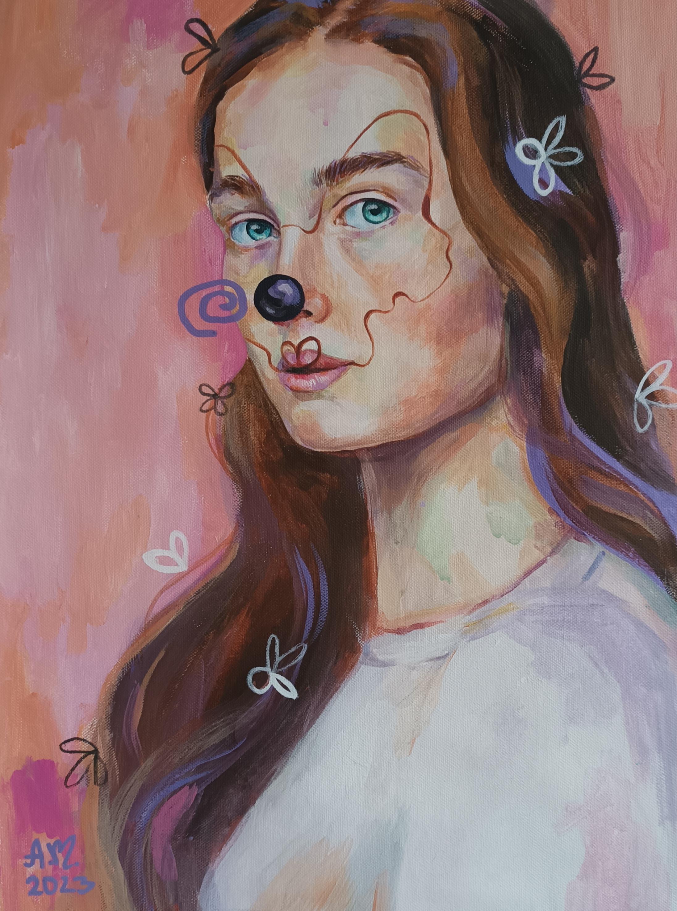 Good girl , 55x45cm, canvas, acrylic - Art by Anastasiya Akulova