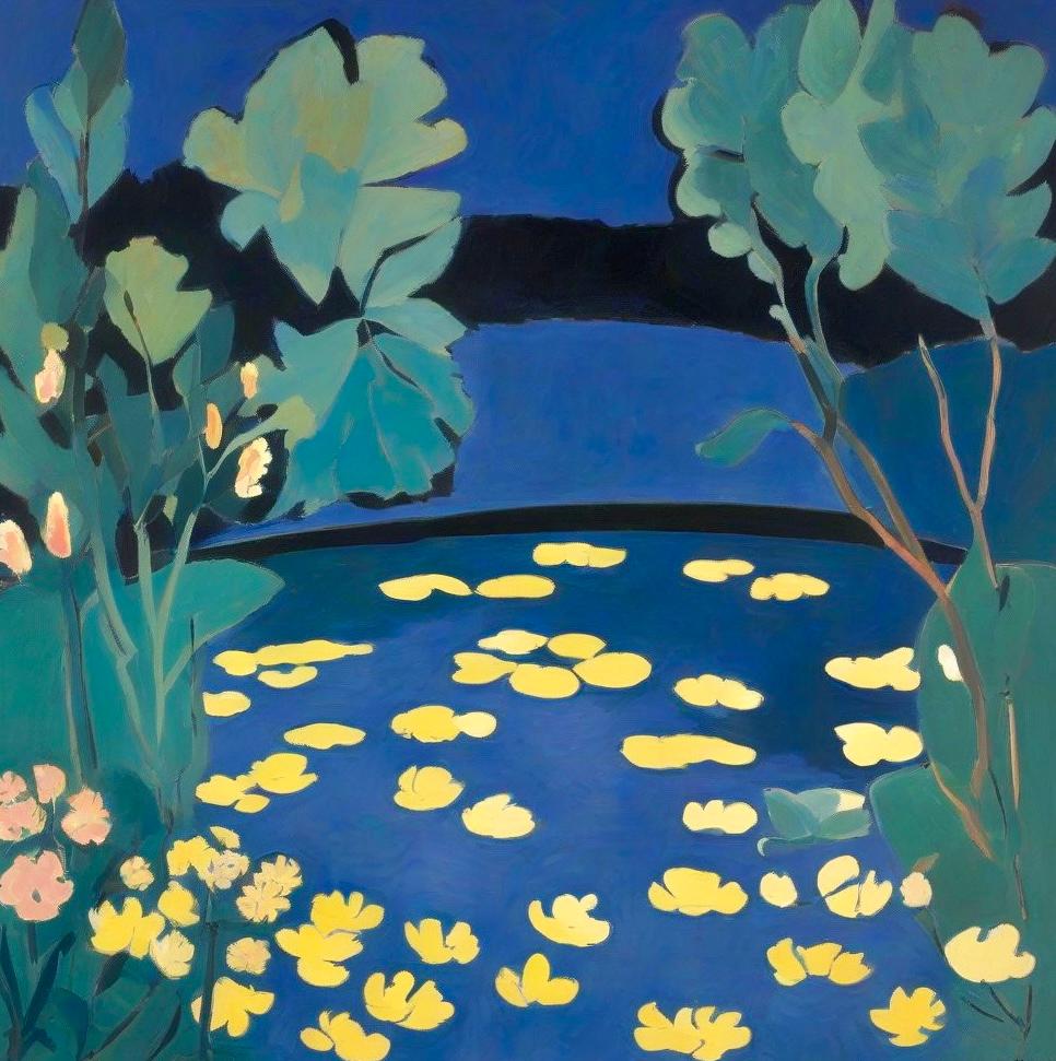 Nina Tsoriti Still-Life Print - Pond , 70x70cm, print on canvas