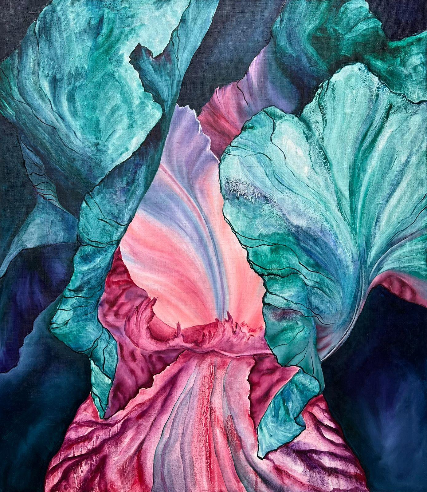 Auf der Suche nach einer magischen Blume, 80x70cm – Art von Inna Sumina