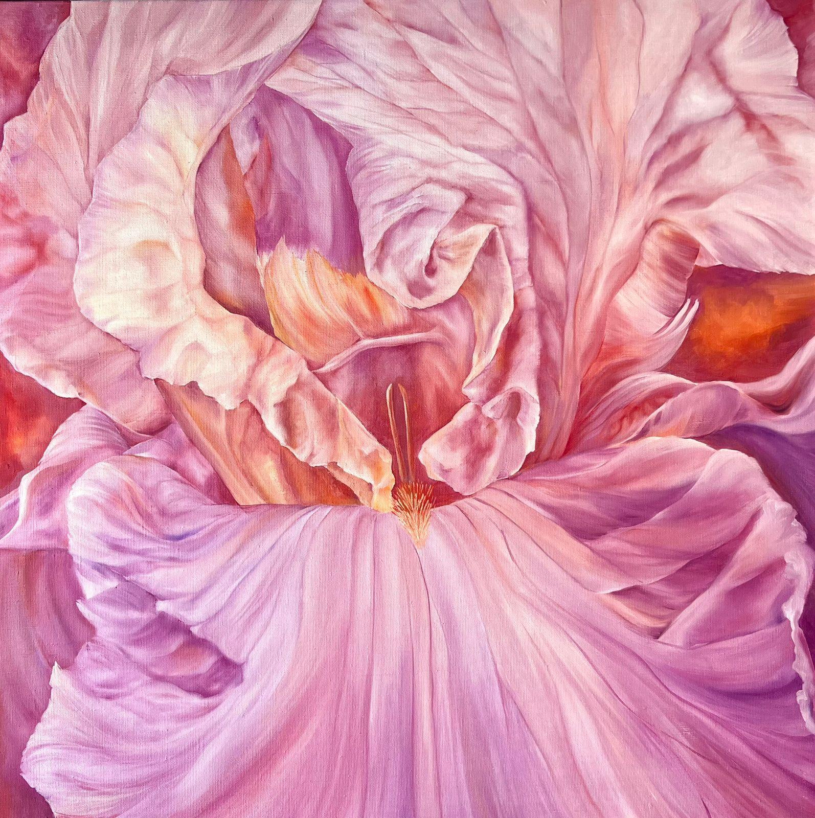 Pink powder, 80x80cm - Painting by Inna Sumina