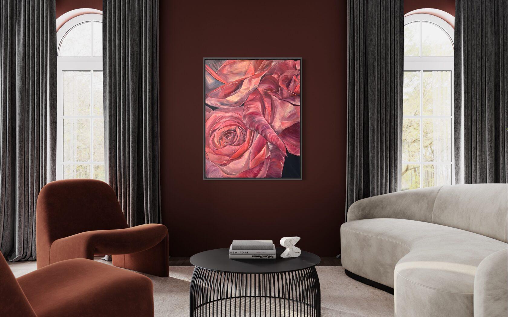 Red roses, 100x80cm For Sale 3