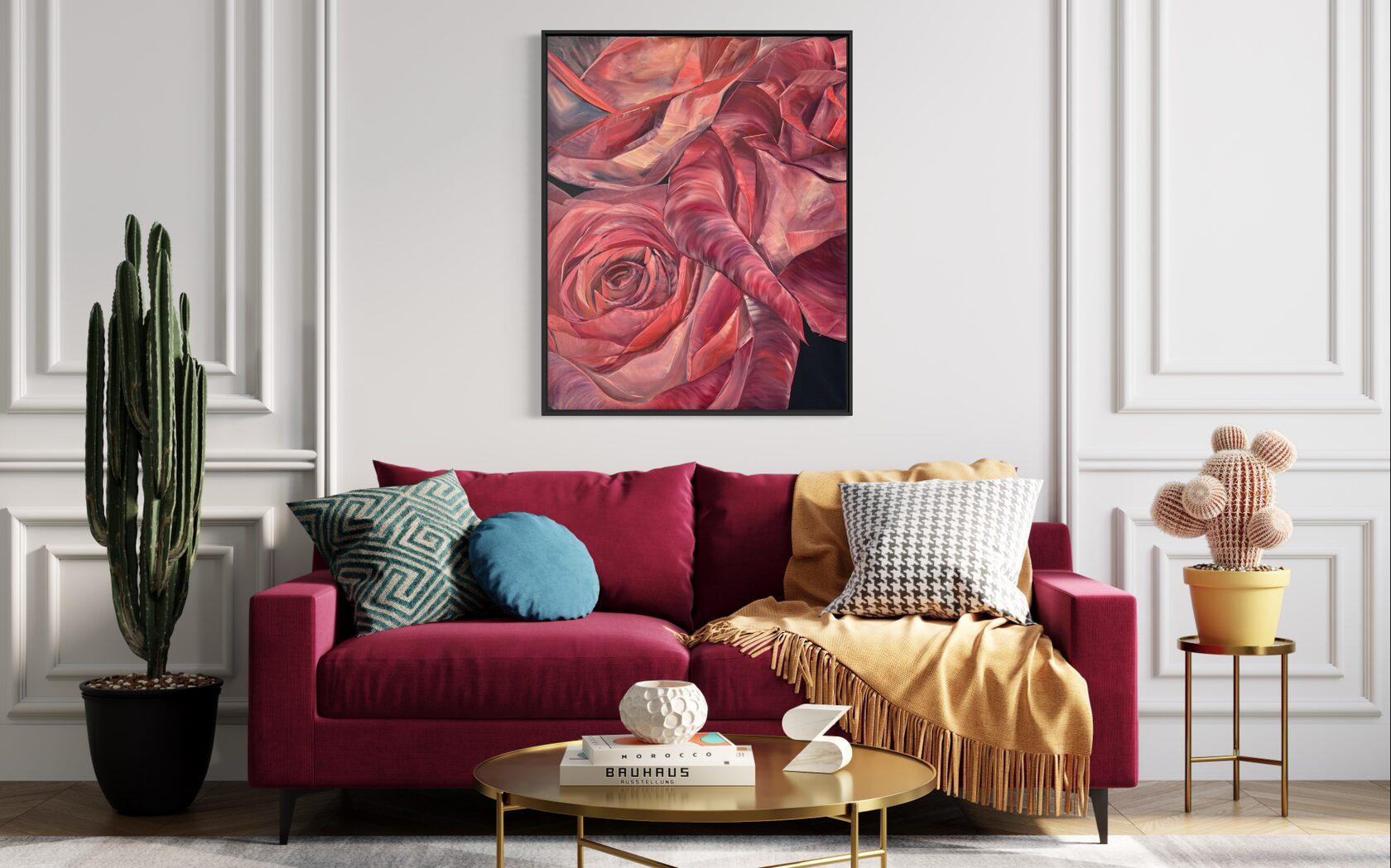 Red roses, 100x80cm For Sale 4
