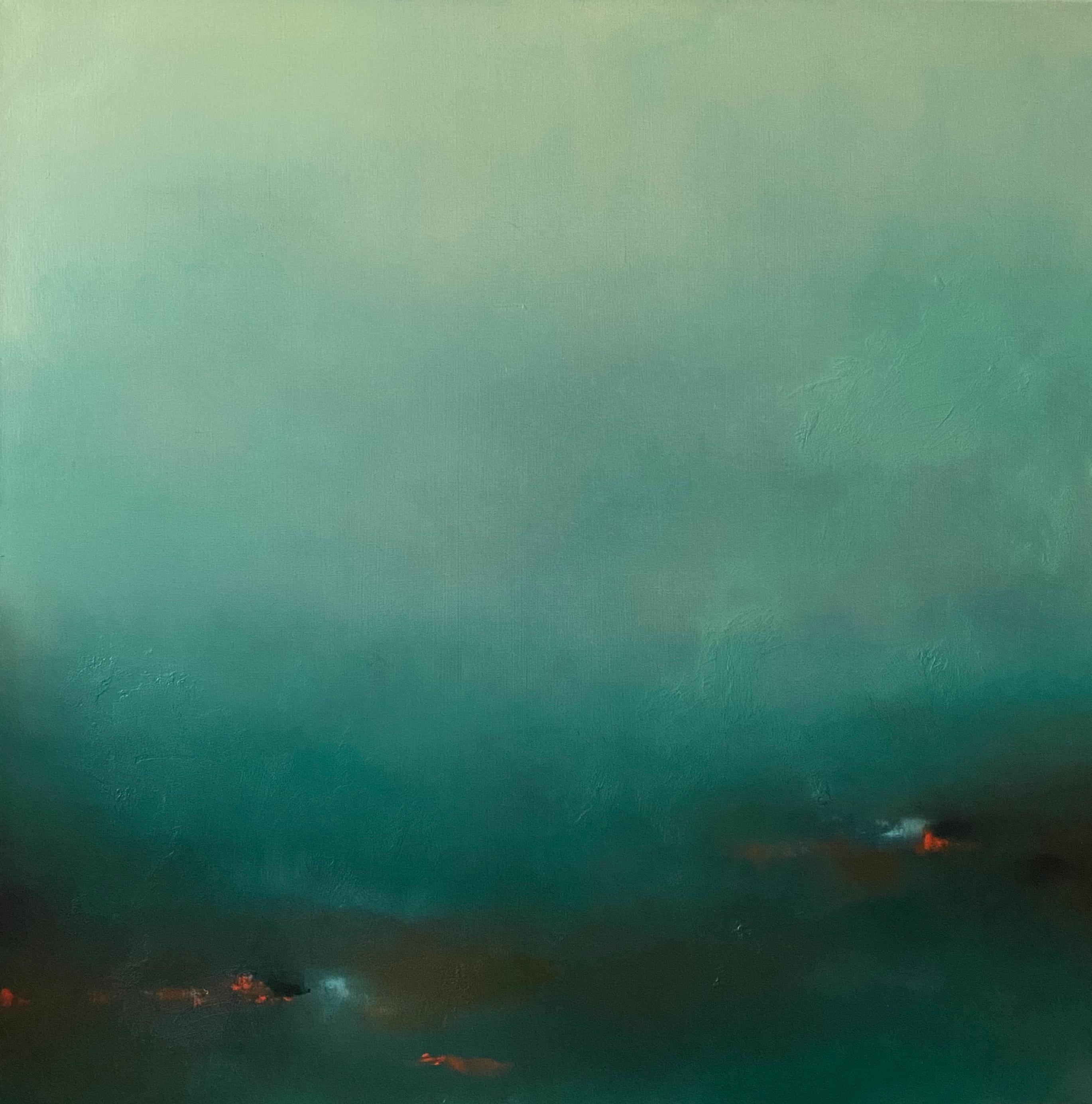 Emerald haze, 85x85 сm - Painting by Elena Troyanskaya 