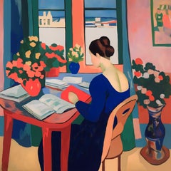 Near the window , 70x70cm, print on canvas