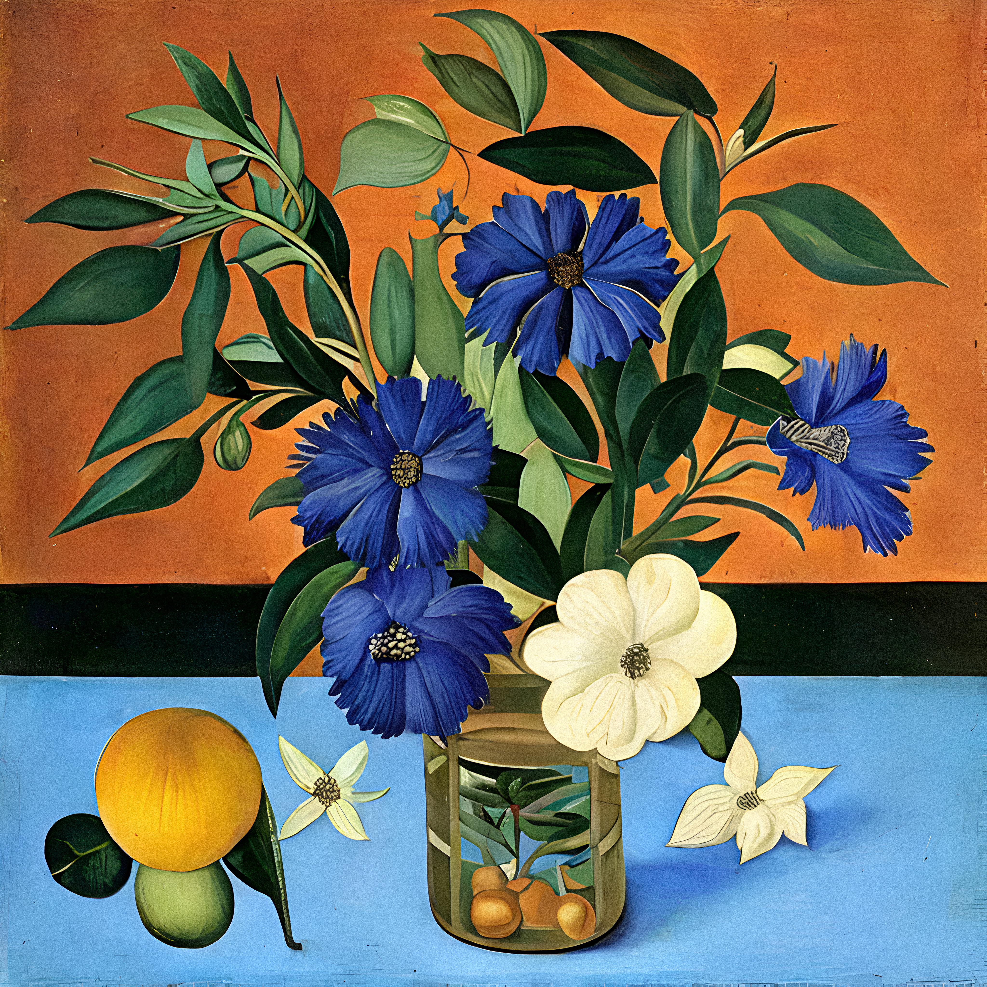 Nature morte, 70 x 70 cm, imprimé sur toile - Art de Nina Tsoriti