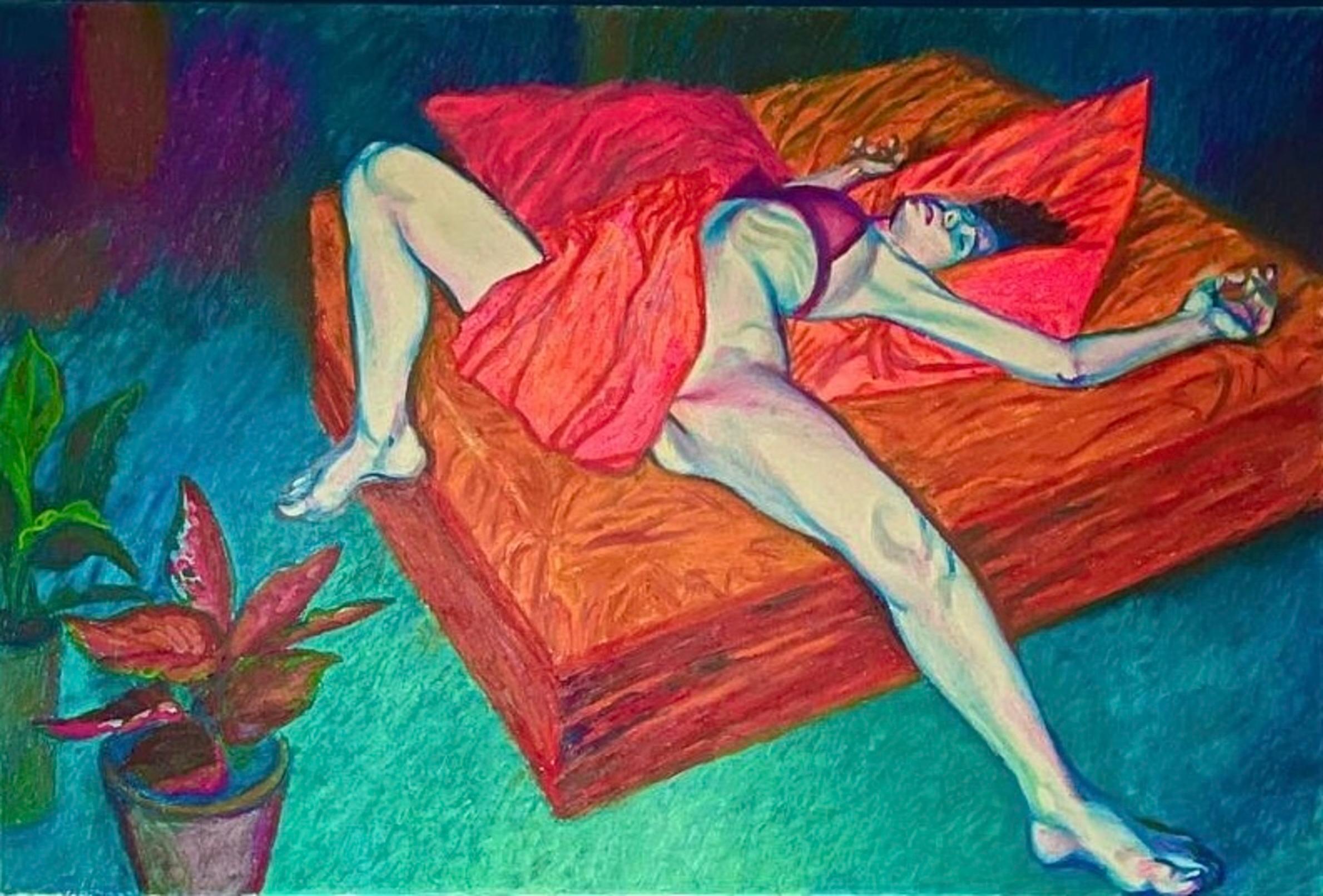 Ecstasy, 60x90cm, oil pastel/acrylic/canvas - Art by Maria Evdokimova