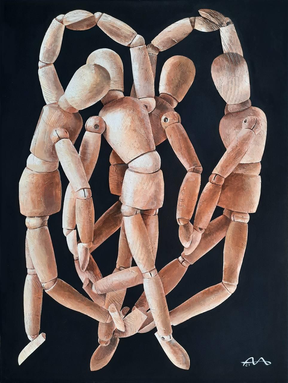 Irina Aleksandrova Figurative Painting - Dance, 100x80cm